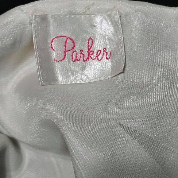 SILK PARKER Slip Dress Patchwork Floral Keyhole Strappy Black Red White Size S - Picture 9 of 10